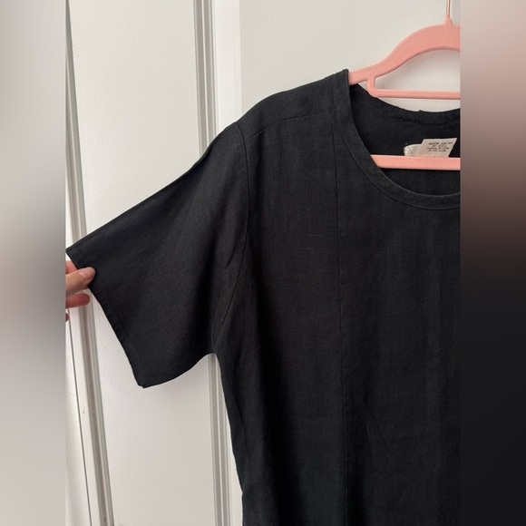 FLAX Black Linen Pullover Dress - Picture 3 of 5